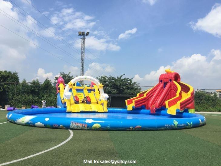 Inflatable Water Park With Slide And Pool