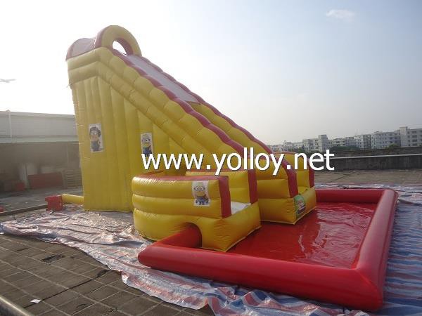 Outdoor Playground Inflatable Water Slide Toys With Pool